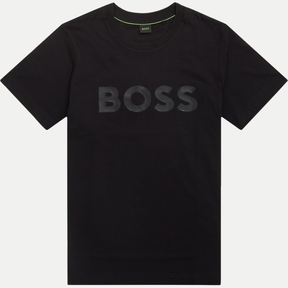 NEW BOSS 100% Cotton T Shirt Men Big Logo W/ Green Accent [Medium]